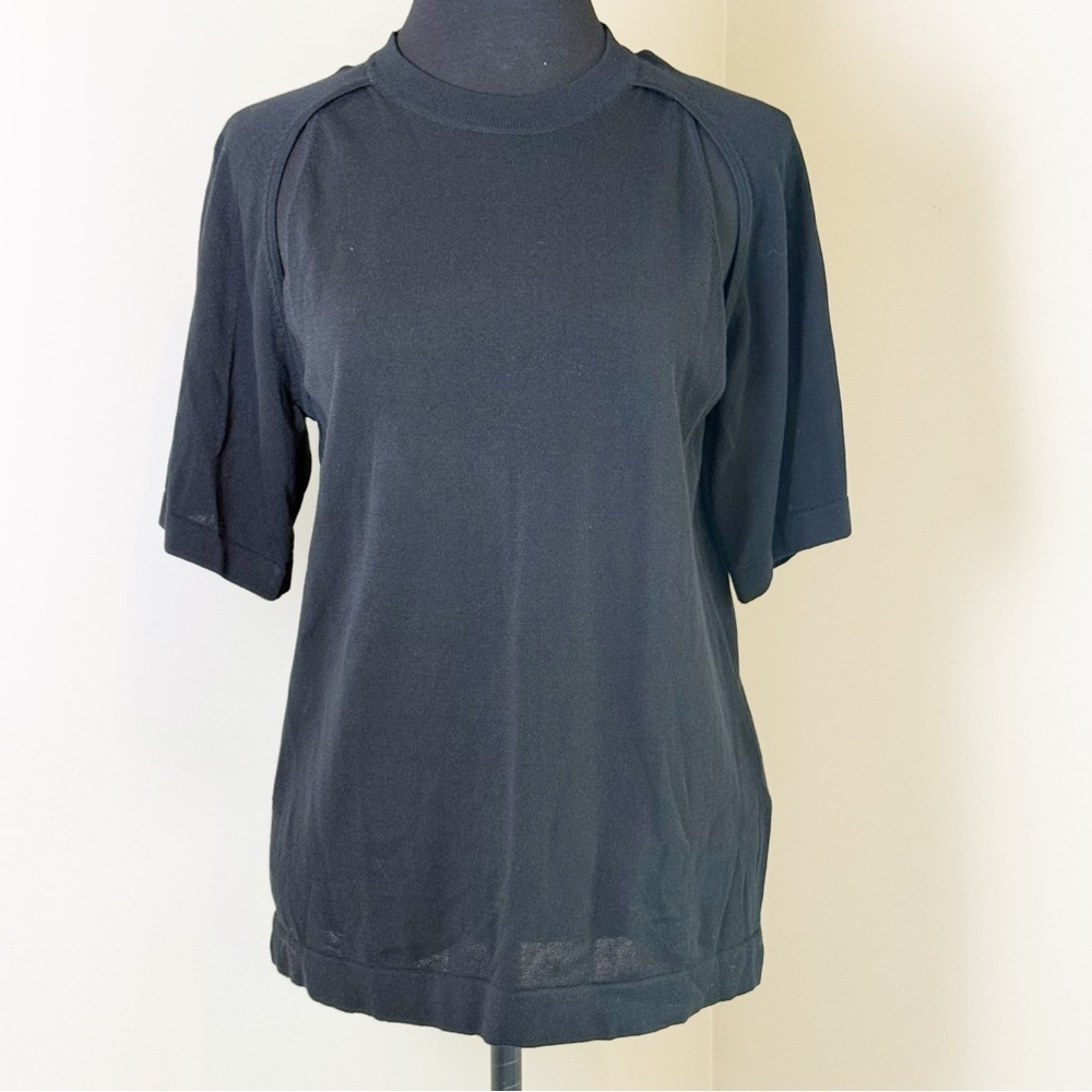 Modern Citizen Black Knit Crewneck Sweater Top Short Sleeve S